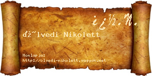 Ölvedi Nikolett névjegykártya